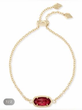 Kendra Scott Gold Bracelet with Red Stone